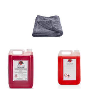 Valet Bundle – 5L Citrus Pre Wash + 5L Cherry Snow Foam + XL 1100GSM Drying Towel