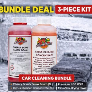 Car Valet Bundle – Citrus Pre Wash, Cherry Snow Foam & Drying Towel